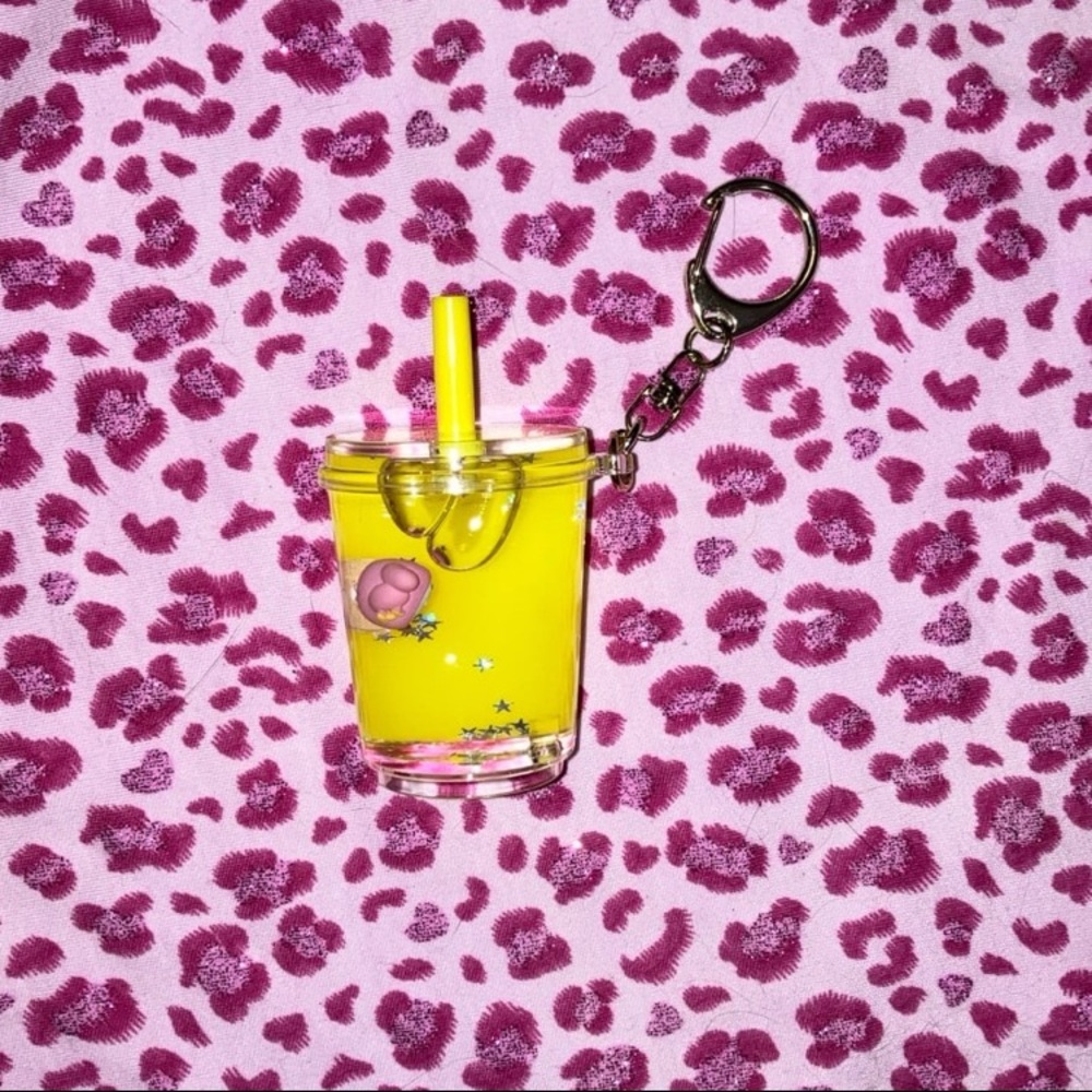 Sanrio Yellow Drink Keychain